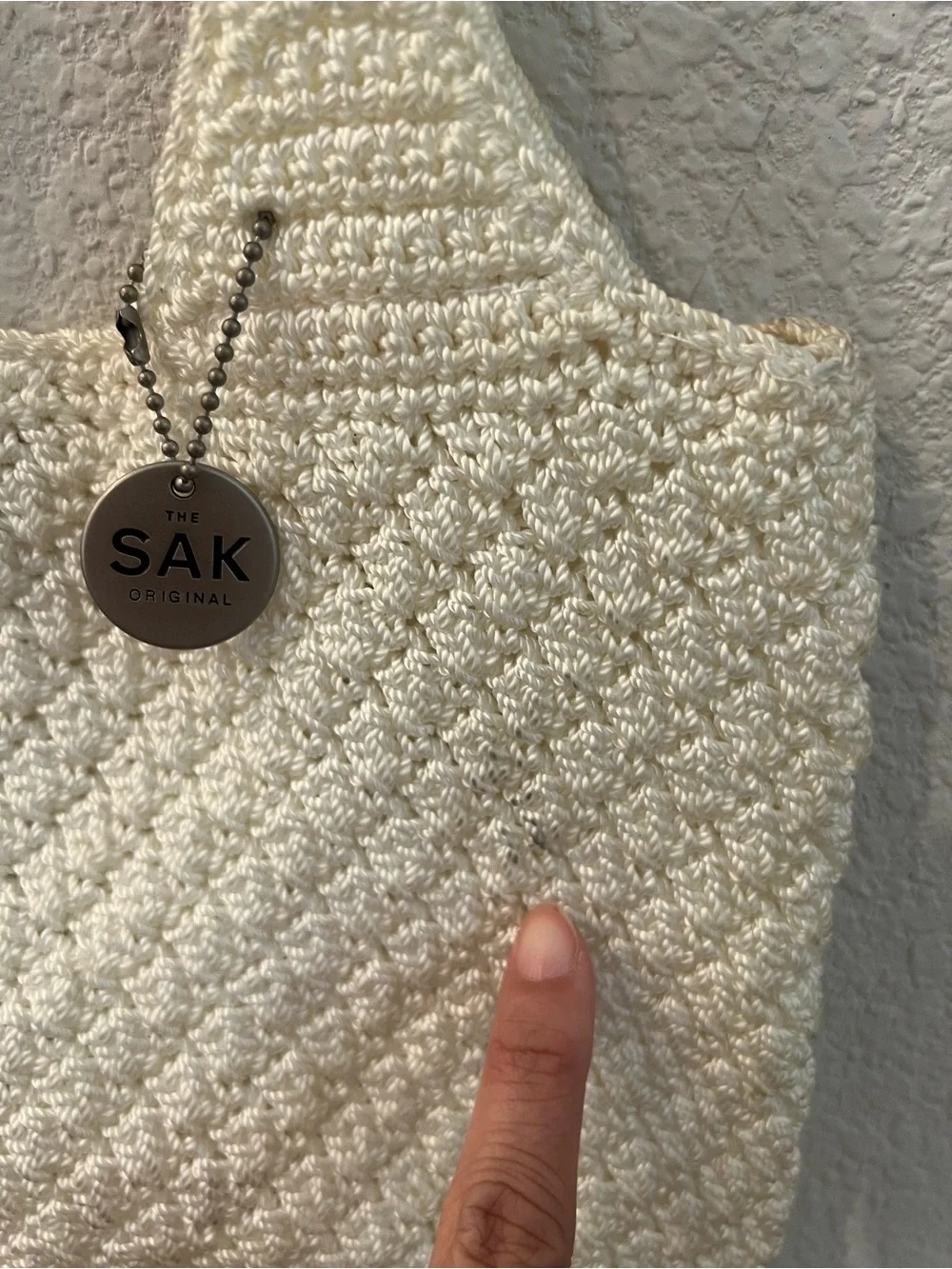 The Sak Cream Crochet Shoulder Tote